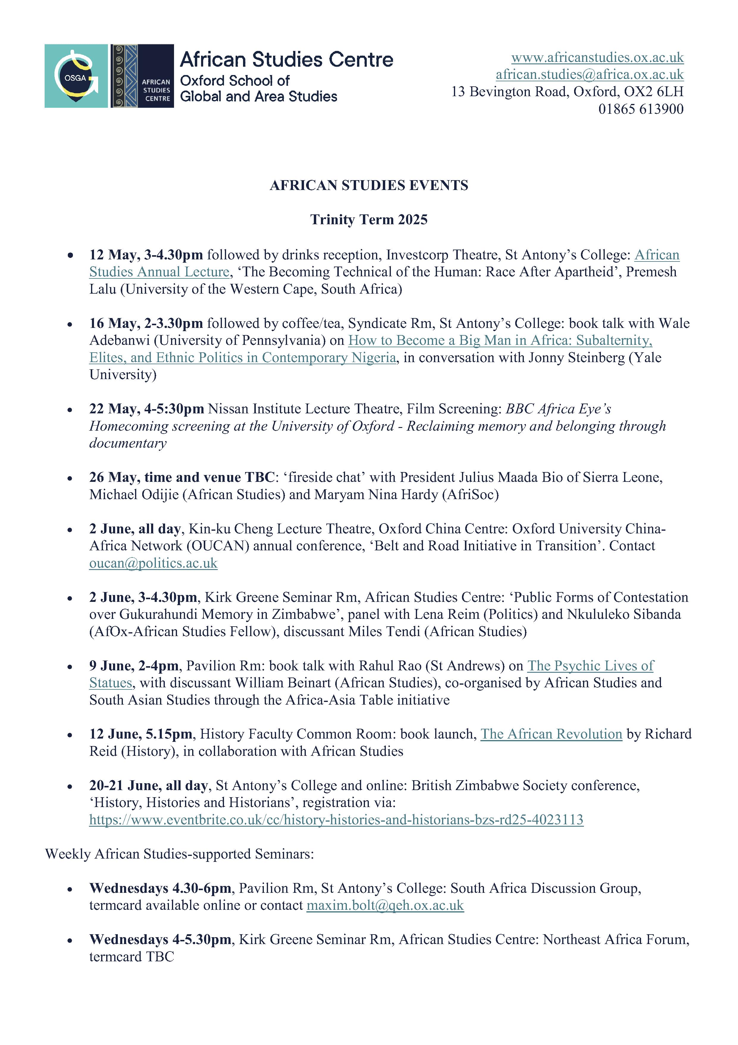 events termcard african studies tt25
